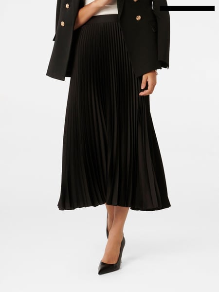 Forever New Black Estelle Satin Pleated Maxi Skirt (B66875) | € 42