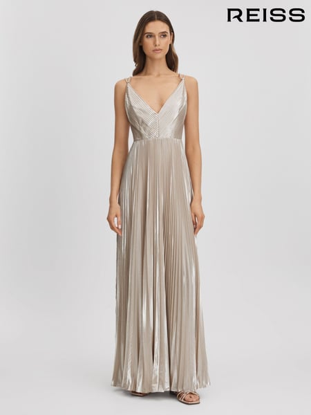 Halston Metallic Pleated Maxi Dress (B67057) | € 1.700