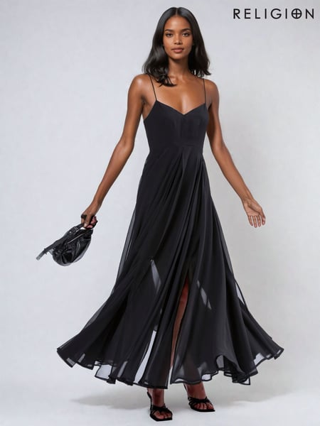 Religion Black Infamous Olsen Full Layer Maxi Dress (B67099) | € 156