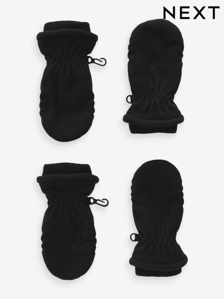 Charcoal Grey Fleece Mittens 2 Pack (3mths-6yrs) (B67714) | € 11 - € 14