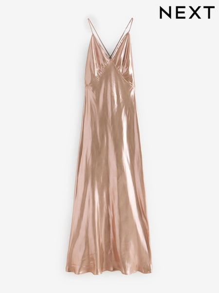 Rose Gold Rochelle Tie Back Slip Dress (B68092) | € 42