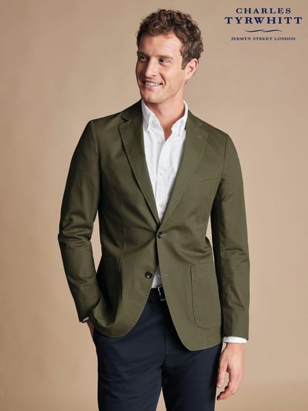 Charles Tyrwhitt Green Cotton Stretch Jacket (B70838) | € 140