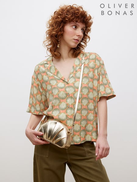Oliver Bonas Gold Croissant Clutch Bag (B71052) | € 66