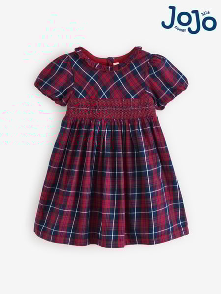 JoJo Maman Bébé Christmas Red Tartan Party Dress (B72603) | € 64 - € 73