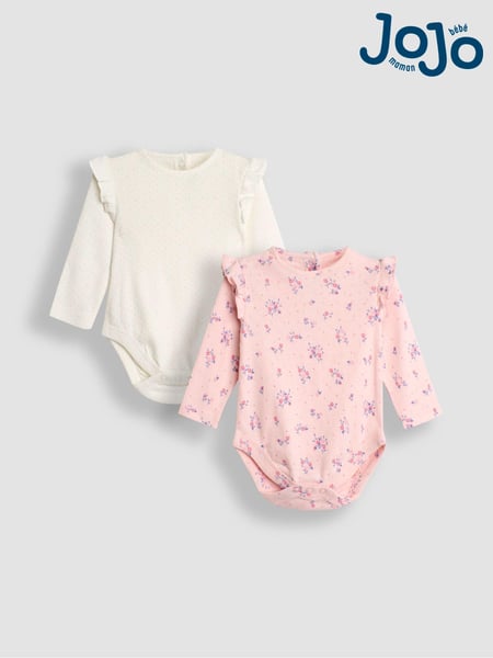 JoJo Maman Bébé Cream Floral Pointelle Bodies 2 Pack (B73173) | € 34