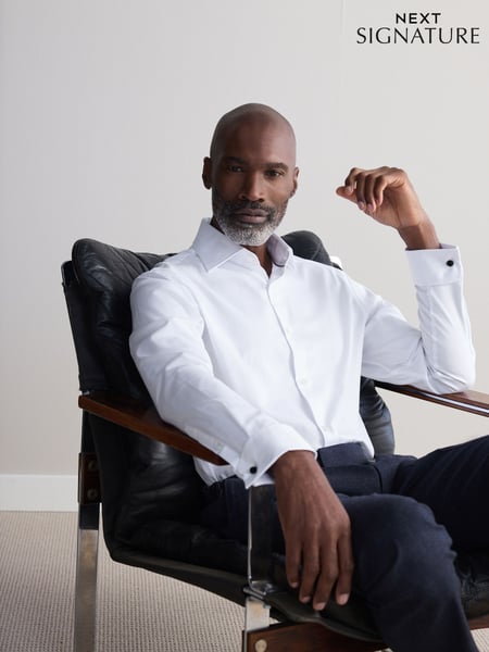 White Slim Fit Signature Egytian 100% Egyptian Cotton Shirt (B73558) | € 72