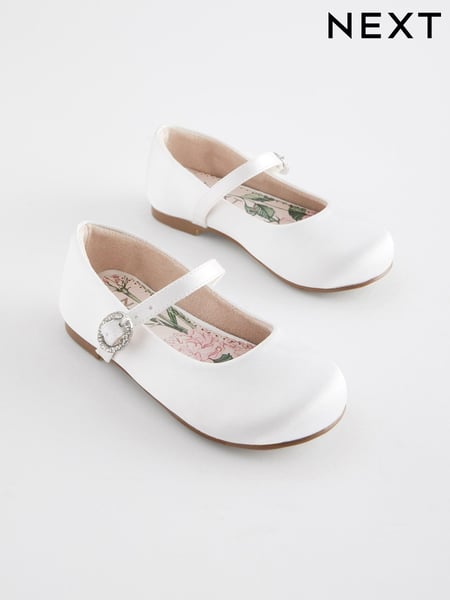 White Wide Fit (G) Flower Girl Occasion Mary Jane Shoes (B74003) | € 28 - € 31