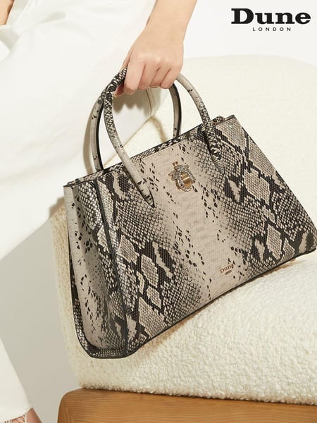 Dune London Black Chrome Daitlyn Structured Top Handle Handbag (B75317) | € 172