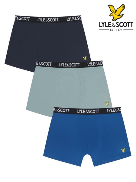 Lyle & Scott Blue Boys Markus Underwear Trunks 3 Pack (B76285) | € 31