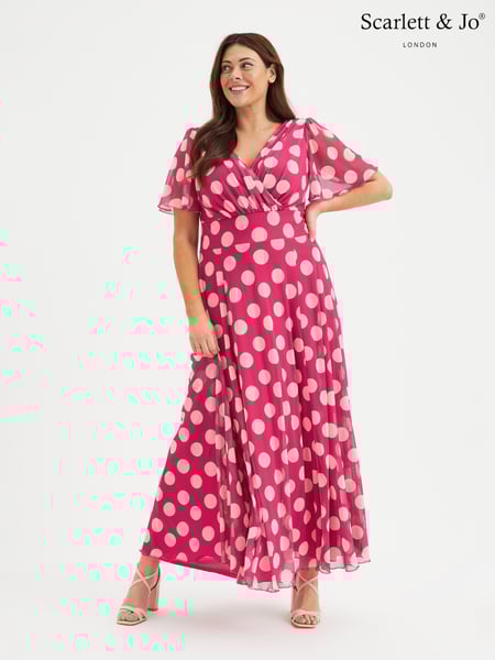 Scarlett & Jo Pink Isabelle Angel Sleeve Maxi Dress (B76781) | € 148