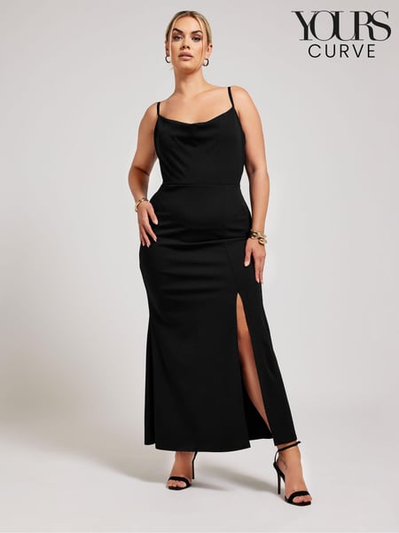 Yours Curve Black London Lace Cowl Neck Maxi Dress (B77986) | € 89
