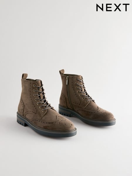 Khakigrün - Brogue Zip Up Boots (B78126) | 27 €
