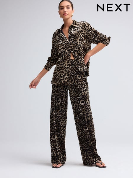 Animal Velvet Wide leg Trousers (B78599) | € 32