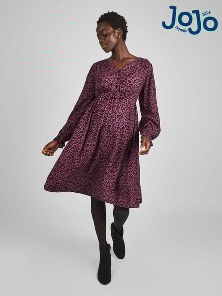 JoJo Maman Bébé Pink V-Neck Maternity Mini Dress (B79122) | € 79
