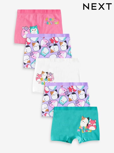 Purple/Green Squishmallow Short Briefs 5 Pack (5-14yrs) (B79158) | € 21 - € 30