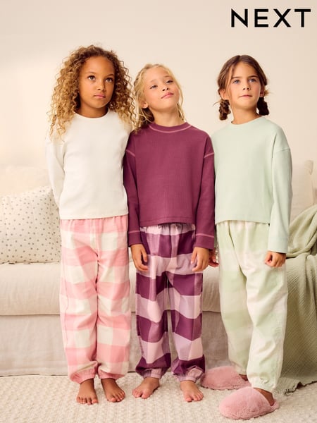 Green/Purple Woven Joggers Pyjamas 3 Pack (3-16yrs) (B79520) | € 51 - € 64