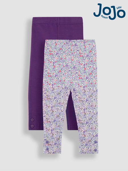 JoJo Maman Bébé Lilac Purple Ditsy Floral 2-Pack Leggings (B79677) | € 35