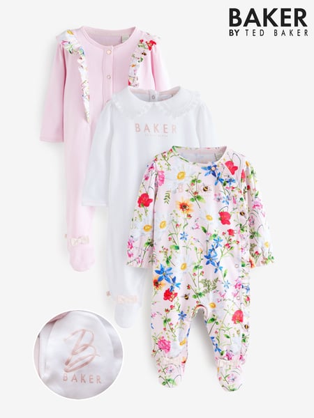 Baker by Ted Baker 100% Cotton Sleepsuits  3 Pack (B80689) | € 62 - € 67