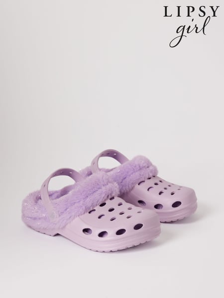 Lipsy Fleece Lined Faux Fur Slip On Clog Slippers (B82151) | 8 € - 10 €