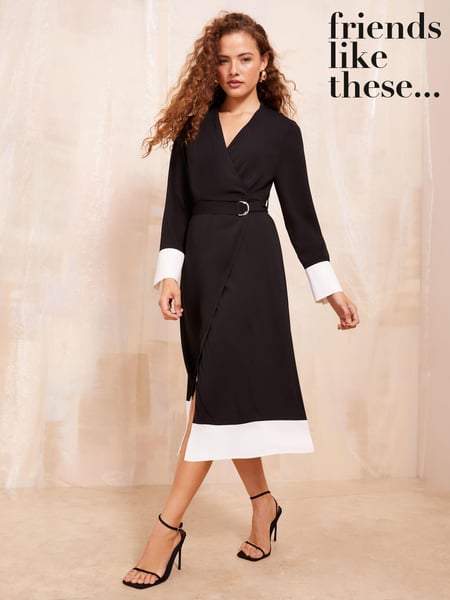 Friends Like These Black Colourblock Wrap Dress (B82927) | € 39