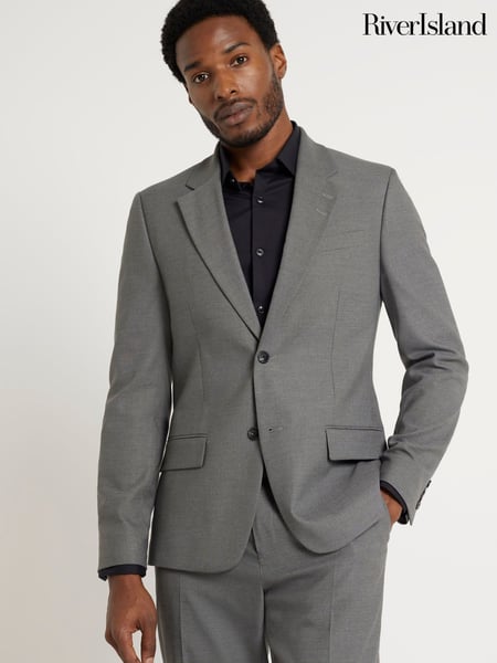 River Island Grey Slim Fit Plain Suit Jacket (B83641) | € 109