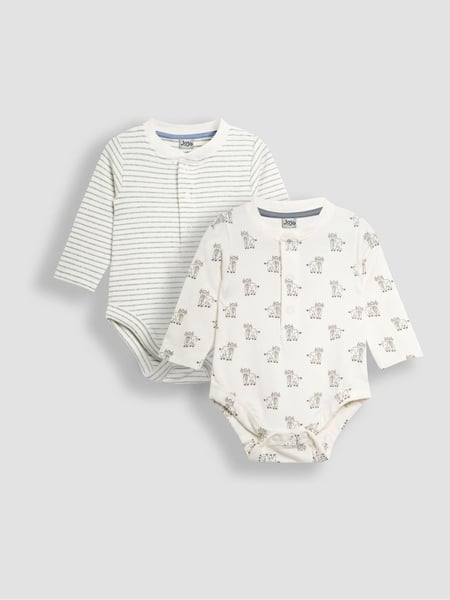 JoJo Maman Bébé Ecru Printed Highland Cow And Striped Bodies 2 Pack (B83642) | € 35