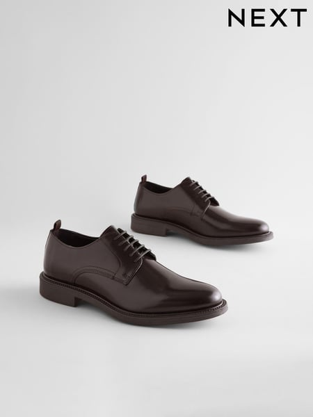 Burgundy Red Chunky Leather Derby Shoes (B83721) | € 82