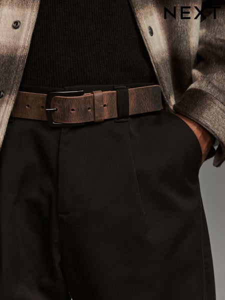 Brown Distressed Leather Belt (B83988) | € 30