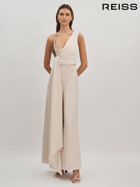 Halston Satin Sequin Wide Leg Jumpsuit (B84004) | € 1.131