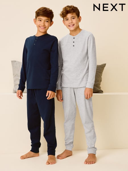Navy/Grey 2 Pack Long Sleeve Pyjamas (3-16yrs) (B85542) | € 31 - € 41