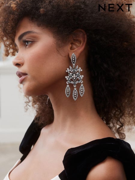 Silver Tone Tabitha Simmons Victoria Chandelier Earrings (B87018) | € 29