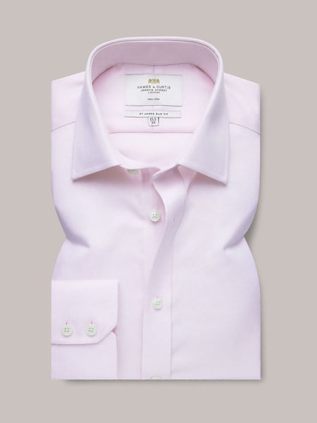 Hawes & Curtis Slim Pink  Non-Iron Pique 100% Cotton Shirt (B87423) | € 101