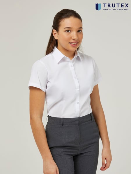 Trutex White Slim Fit Short Sleeve 2 Pack School Shirts (B87753) | € 34 - € 37