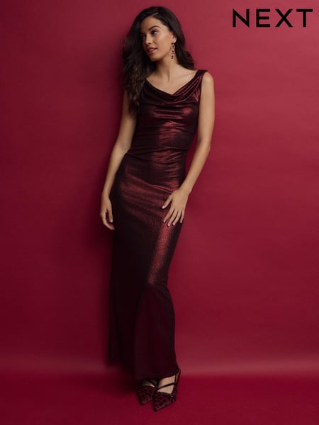 Red Sleeveless Maxi Cowl Neck Dress (B89104) | € 20