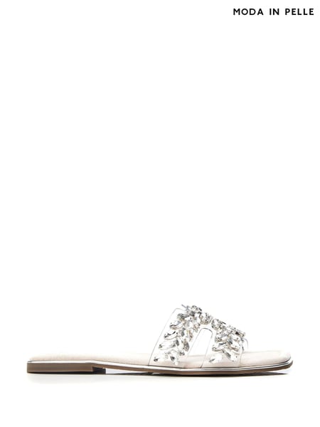 Moda in Pelle Natural Terra Jewelled H Band Perspex Sliders (B89355) | € 54