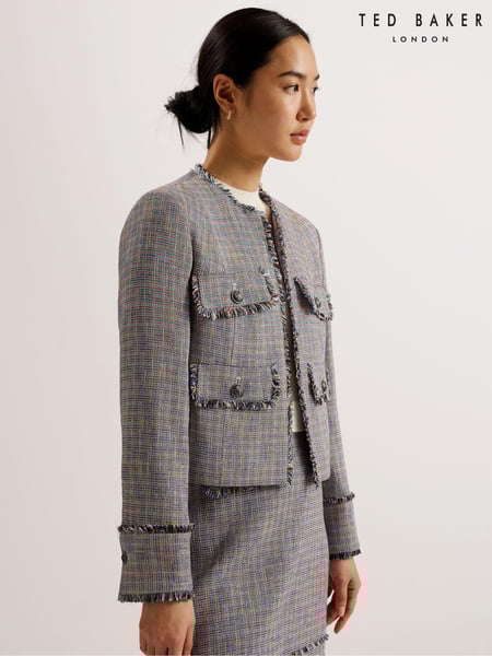 Ted Baker Grey Mayumi Cropped Bouclé Jacket (B90140) | € 70