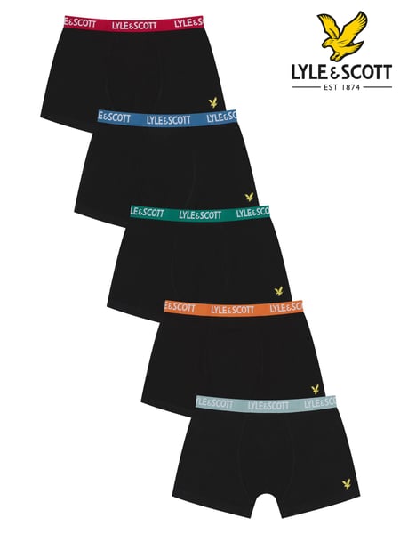 Lyle & Scott Black Underwear Boys Ned Trunks 5 Pack (B90528) | € 50