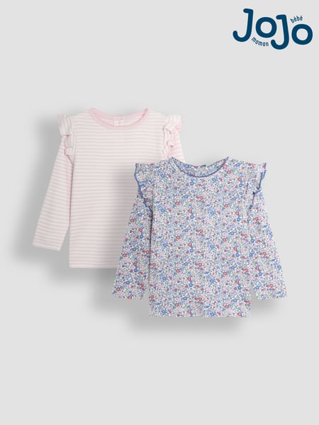 JoJo Maman Bébé Pink 2-Pack Frill Tops (B91262) | € 35