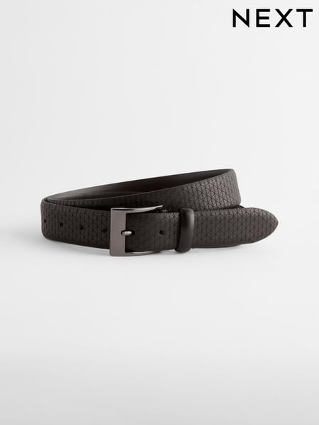 Black Geometric Signature Laser Engraved Belt (B92186) | € 26