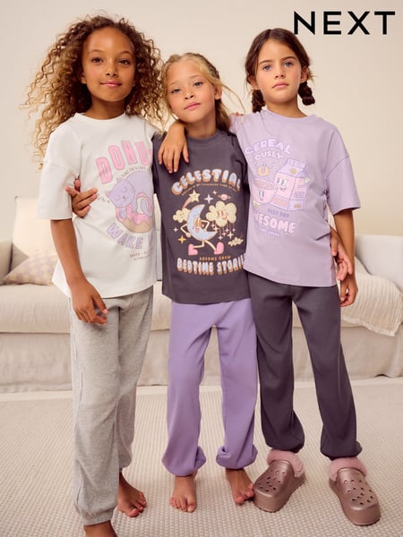 Charcoal Grey Jogger Pyjamas 3 Pack (3-16yrs) (B92215) | € 24 - € 31
