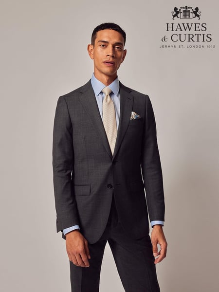 Hawes & Curtis Slim Grey Twill Suit Jacket (B93211) | € 163