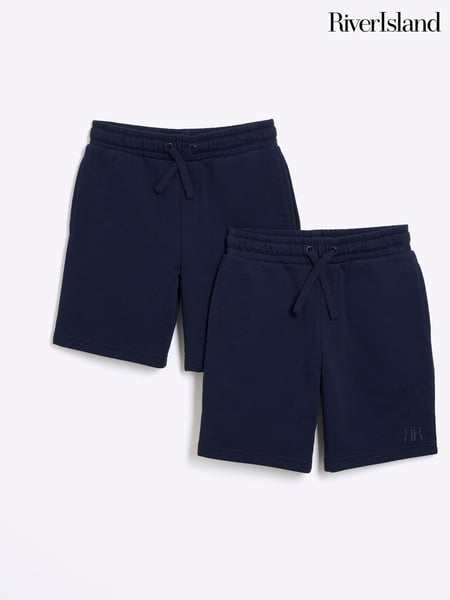 River Island Blue Boys 100% Cotton Shorts 2 Pack (B94260) | € 23
