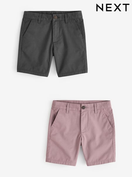 Charcoal Grey/Pink Chino Shorts 2 Pack (3-16yrs) (B94689) | € 21 - € 35