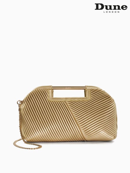 Dune London Gold Ebec Pleated Framed Clutch Bag (B95049) | € 154