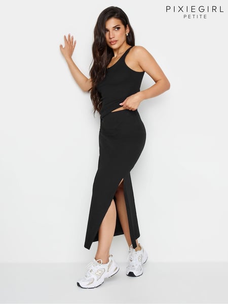 PixieGirl Petite Black Maxi Skirt With Split (B95293) | € 34