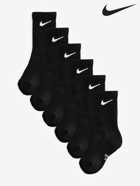 Nike Black Little Kids Performance Crew Socks 6 Pack (B96500) | € 25