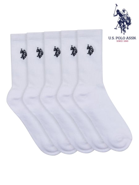U.S. Polo Assn. White 100% Cotton Classic Sports Socks 5 Pack (B97694) | € 31