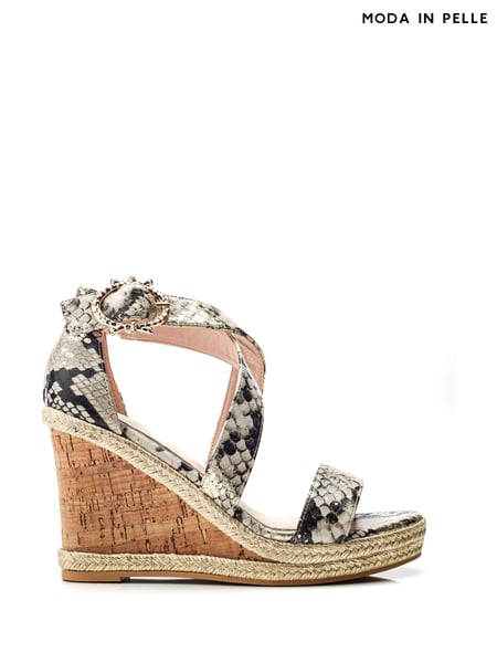 Moda In Pelle Crossover Strap Wedge Sandal (B98385) | € 139