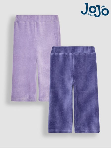 JoJo Maman Bébé Lilac Purple 2-Pack Cord Velour Flare Leggings (B98769) | € 37