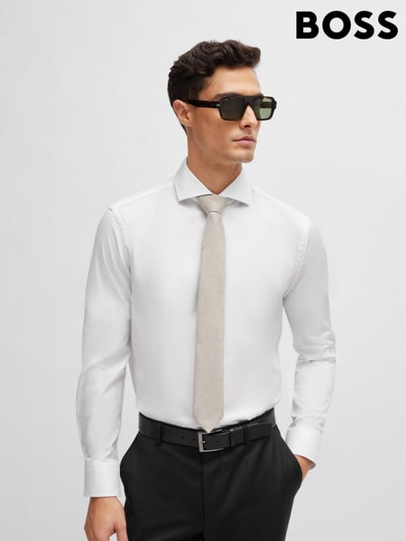 BOSS Natural Jacquard Tie In Cotton And Linen (B99862) | € 46